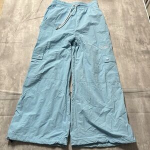 Tulones Mens Track Pants Size Large Baggy Flare Y2K Blue Windbreaker Street